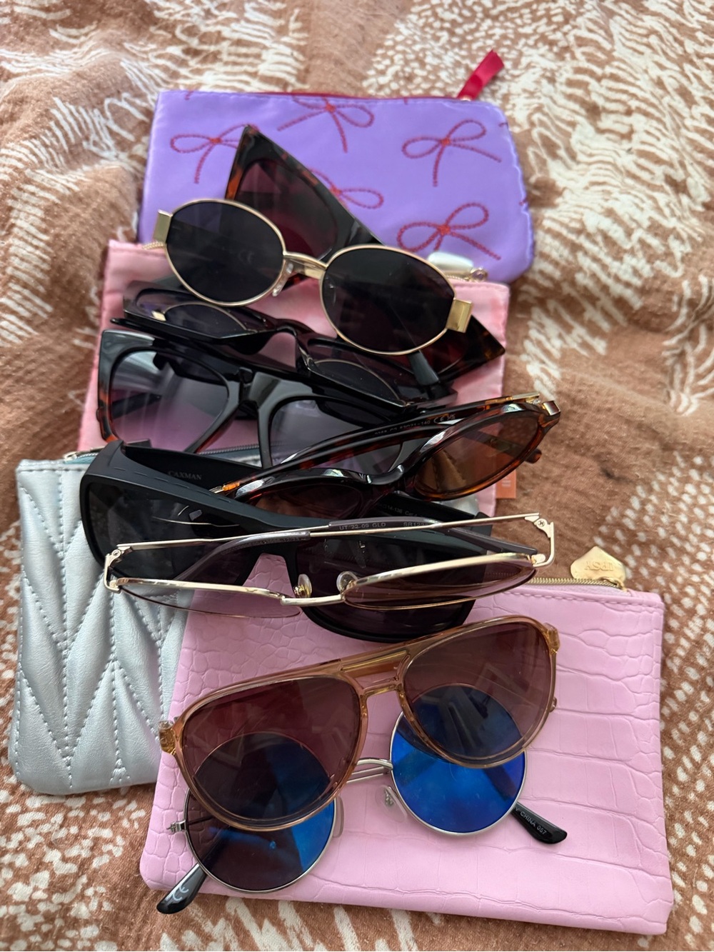 Assorted Women's Sunglasses Collection - Black, Brown, Gold, Pink, Purple
